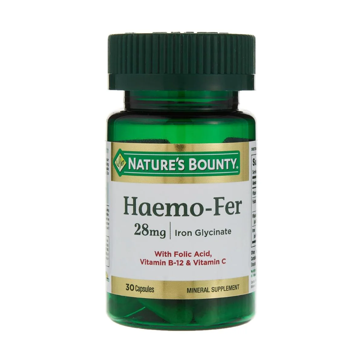 Natures Bounty Haemo-Fer 28mg 30 Capsules