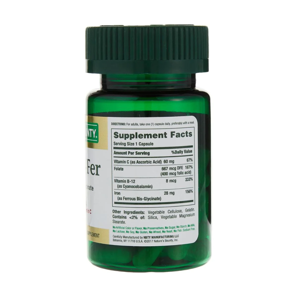 Natures Bounty Haemo-Fer 28mg 30 Capsules - Image 3