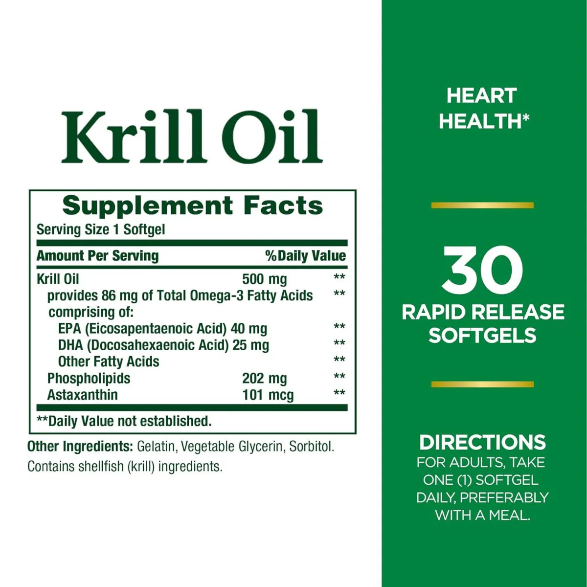 Natures Bounty Krill Oil 500mg 30 Softgel - Image 4