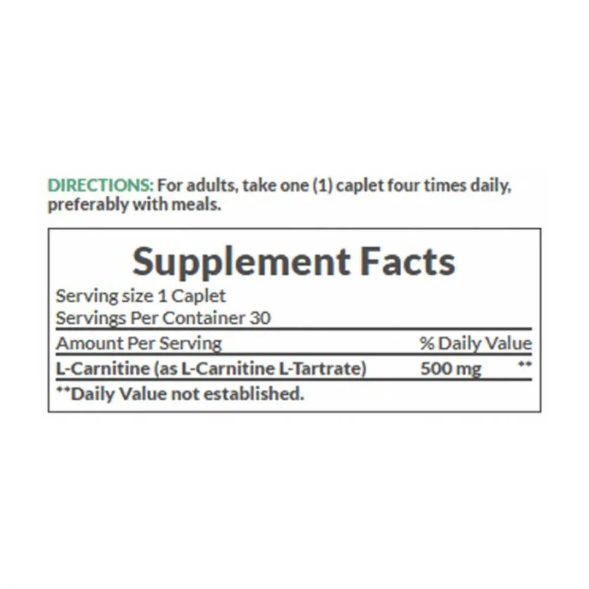 Natures Bounty L-Carnitine 500mg 30 Tablets - Image 5