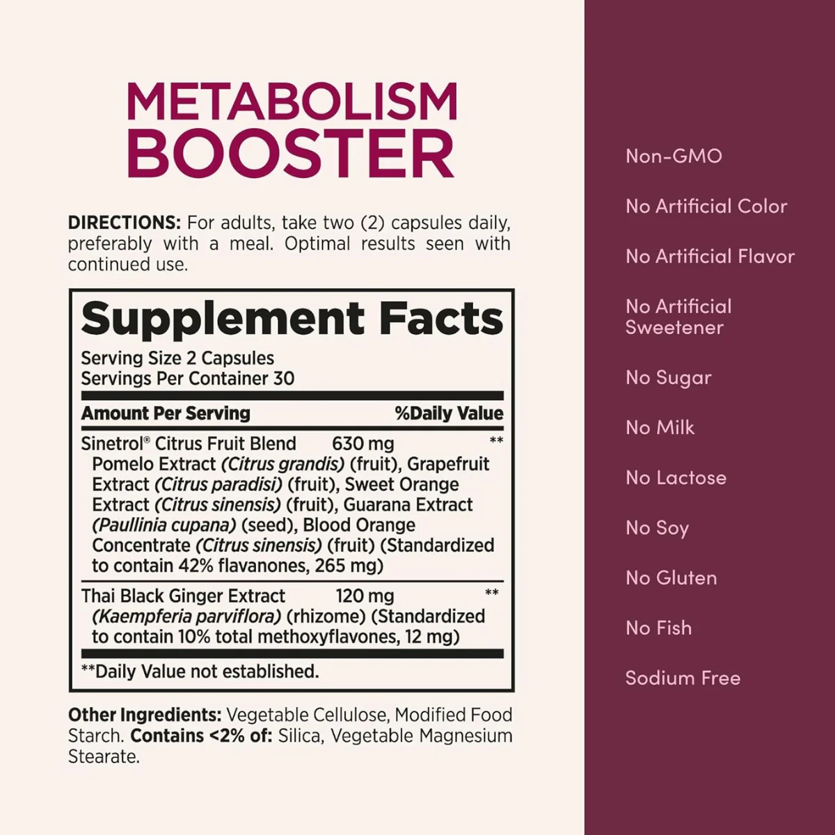 Natures Bounty Metabolism Booster 60 Capsules - Image 5