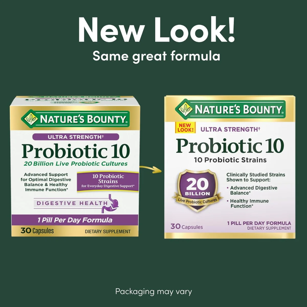Natures Bounty Probiotic 10 Strains 30 Capsules - Image 2