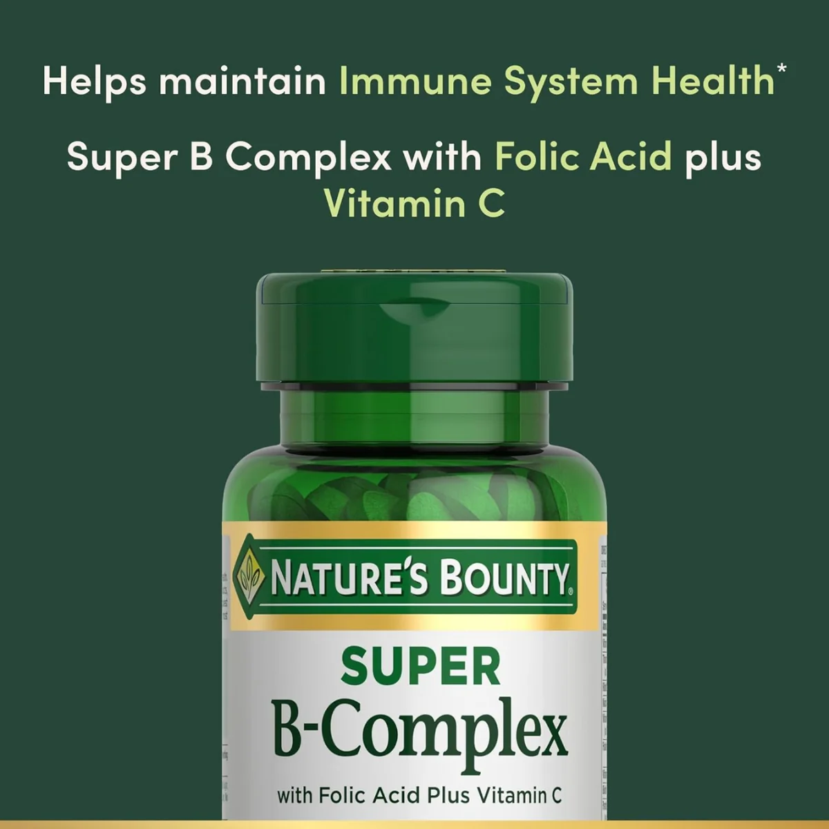 Natures Bounty Super B Complex With Folic Acid Plus Vitamin C 150 Coated Tablets - Image 3