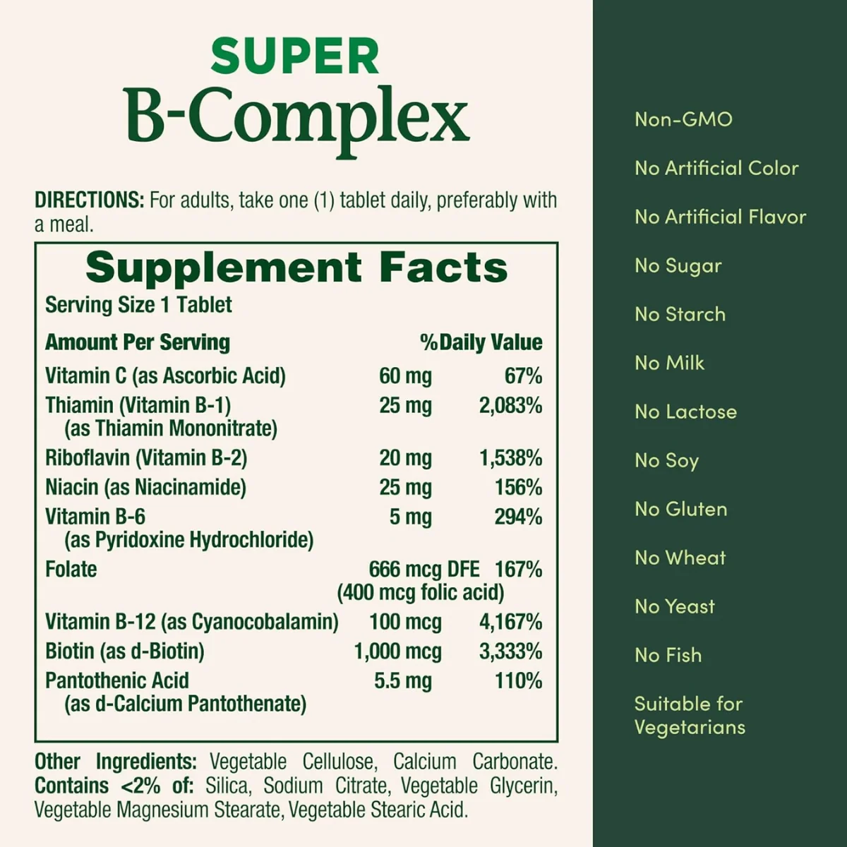 Natures Bounty Super B Complex With Folic Acid Plus Vitamin C 150 Coated Tablets - Image 5