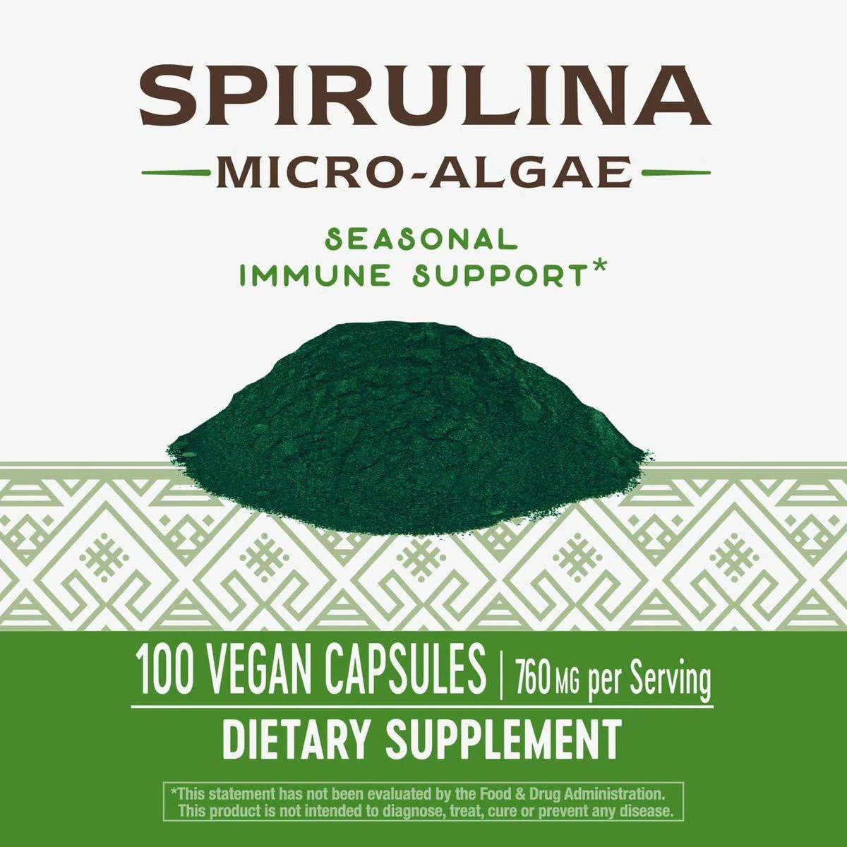Natures Way Spirulina 100 VegeCapsules - Image 3