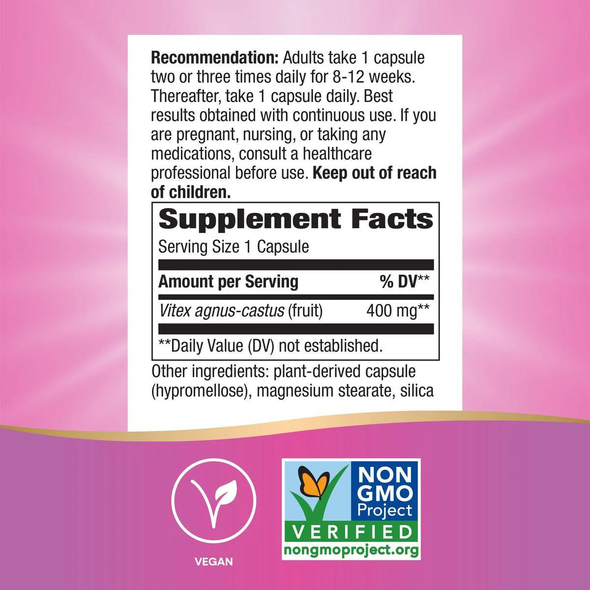 Natures Way Vitex Fruit 100 VegeCapsules - Image 5