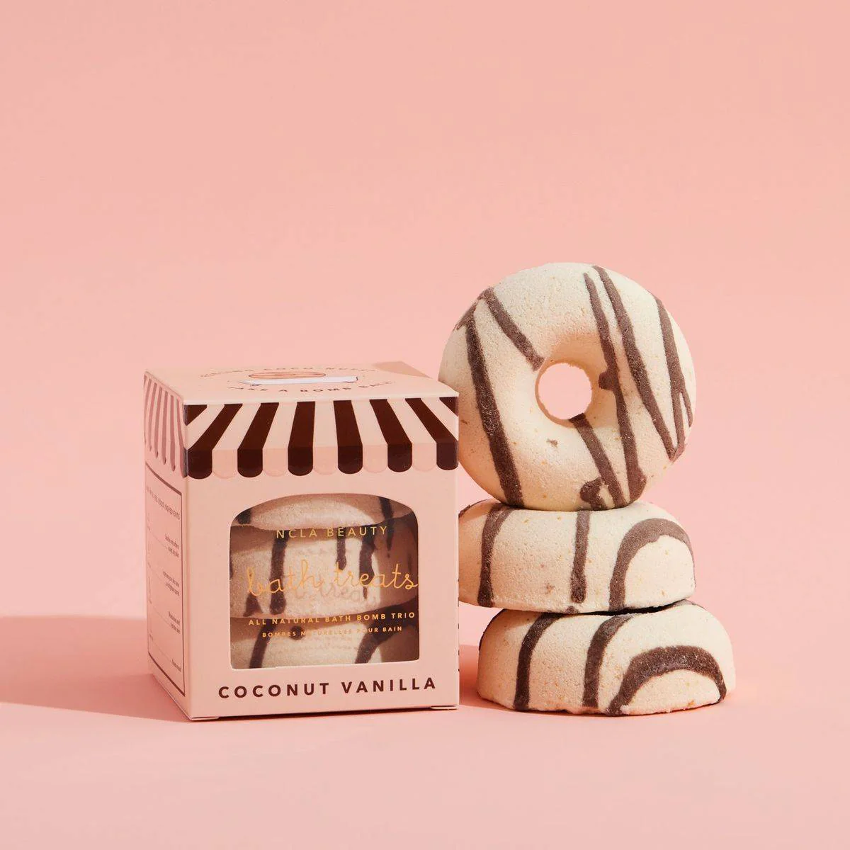 NCLA Beauty Bath Treats Bath Bomb 65g x 3 Set Coconut Vanilla - Image 3