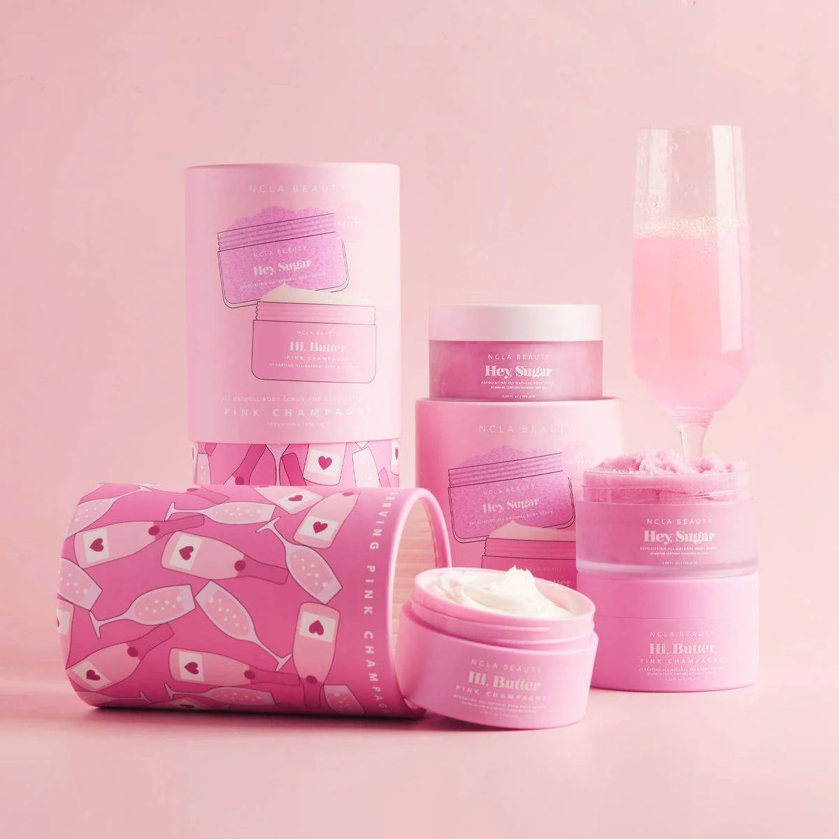 NCLA Beauty Body Scrub + Body Butter Set Pink Champagne - Image 4