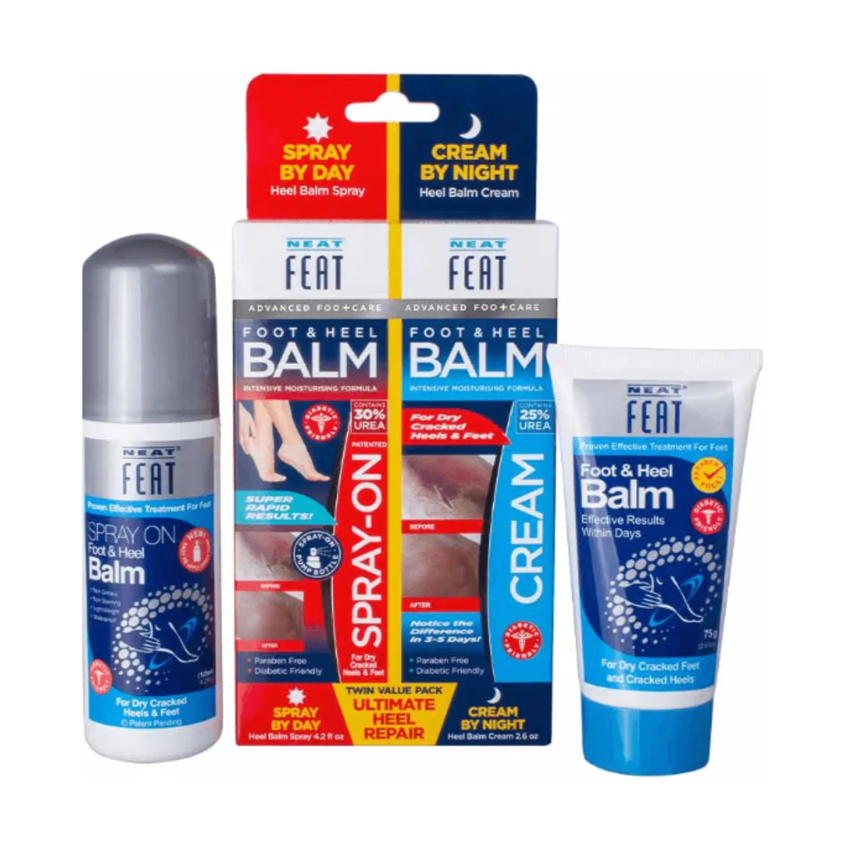 Neat Feat Foot & Heel Balm Ultimate Heel Repair Spray & Cream Twin Value Pack - Image 2