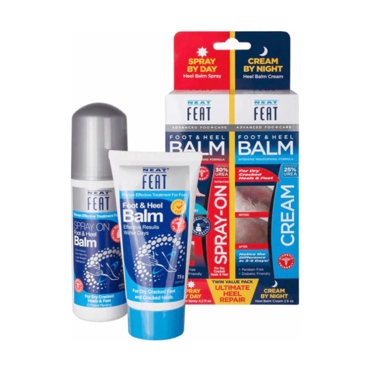 Neat Feat Foot & Heel Balm Ultimate Heel Repair Spray & Cream Twin Value Pack - Image 3