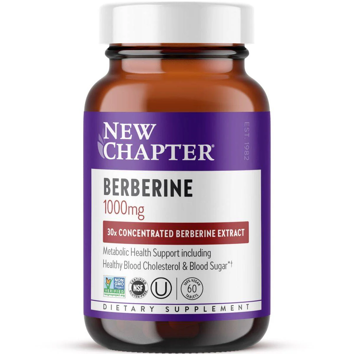 New Chapter Berberine 1,000mg 60 Tablets - Image 2