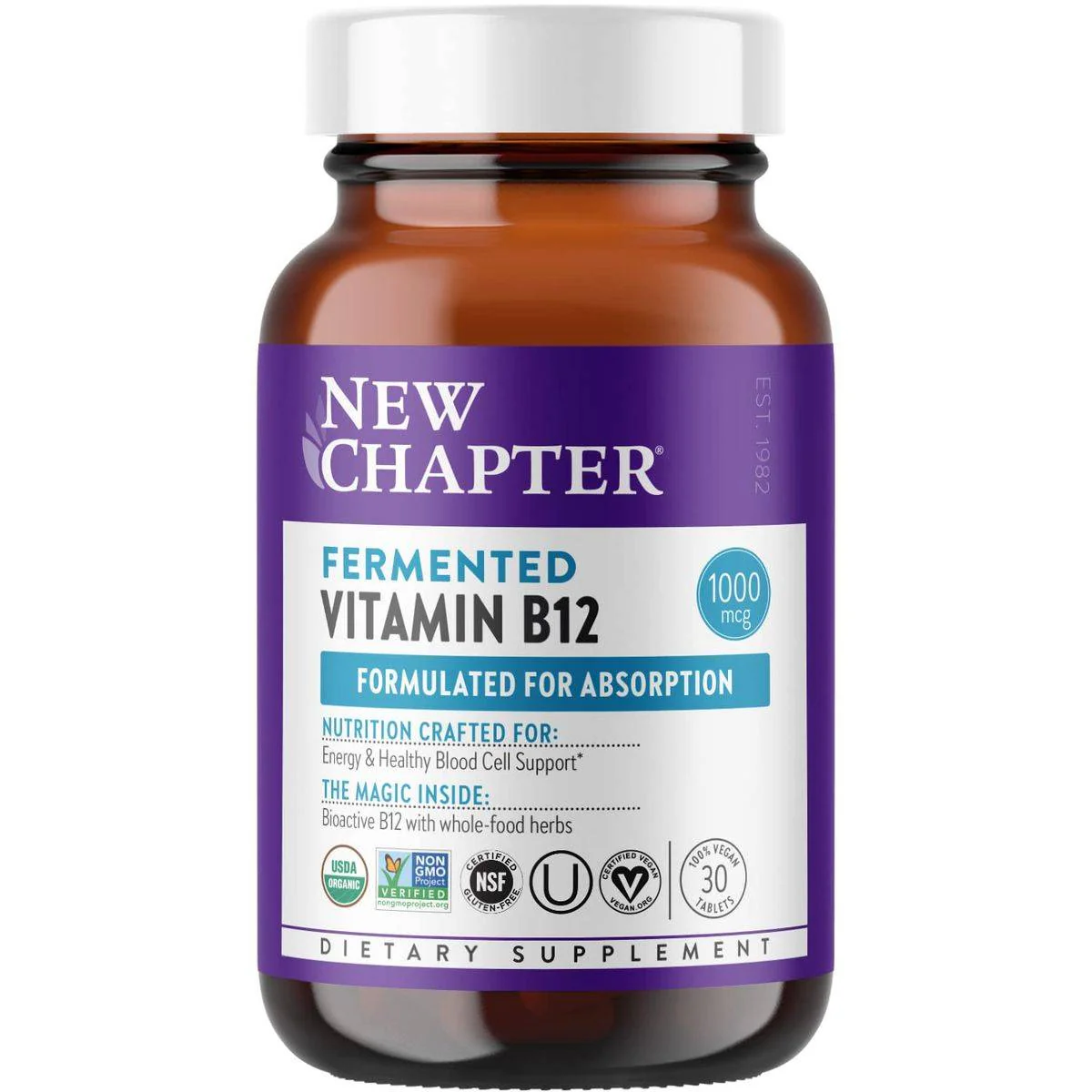New Chapter Fermented Vitamin B12 1,000mg 30 Tablets