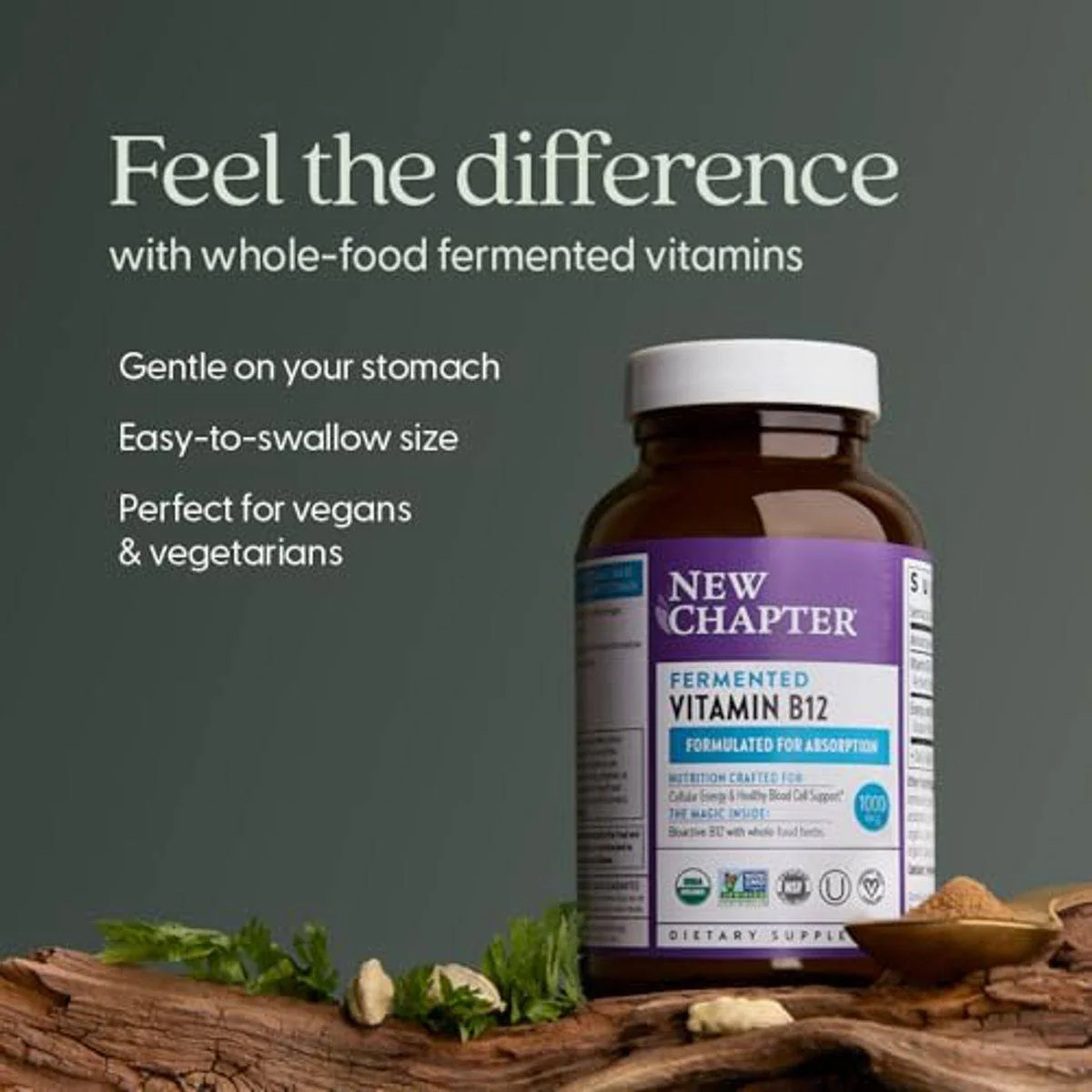 New Chapter Fermented Vitamin B12 1,000mg 30 Tablets - Image 5