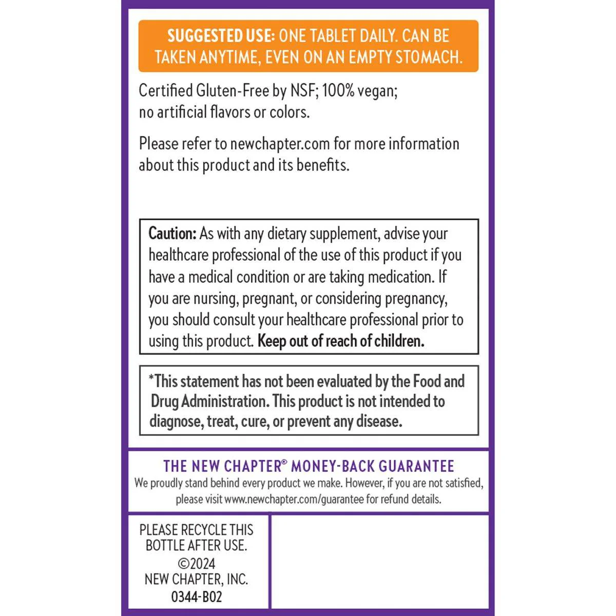 New Chapter Fermented Vitamin C 250mg 30 Tablets - Image 2