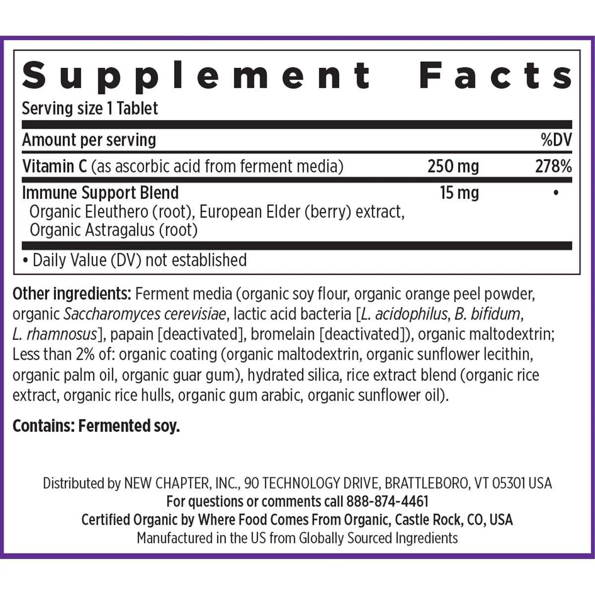 New Chapter Fermented Vitamin C 250mg 30 Tablets - Image 4