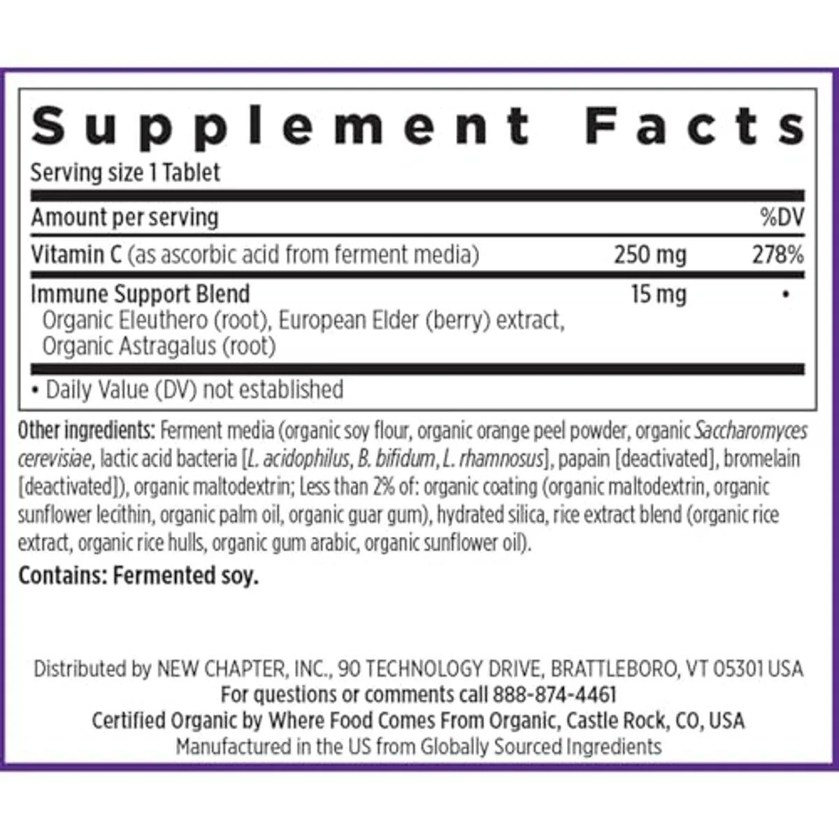 New Chapter Fermented Vitamin C 250mg 60 Tablets - Image 6