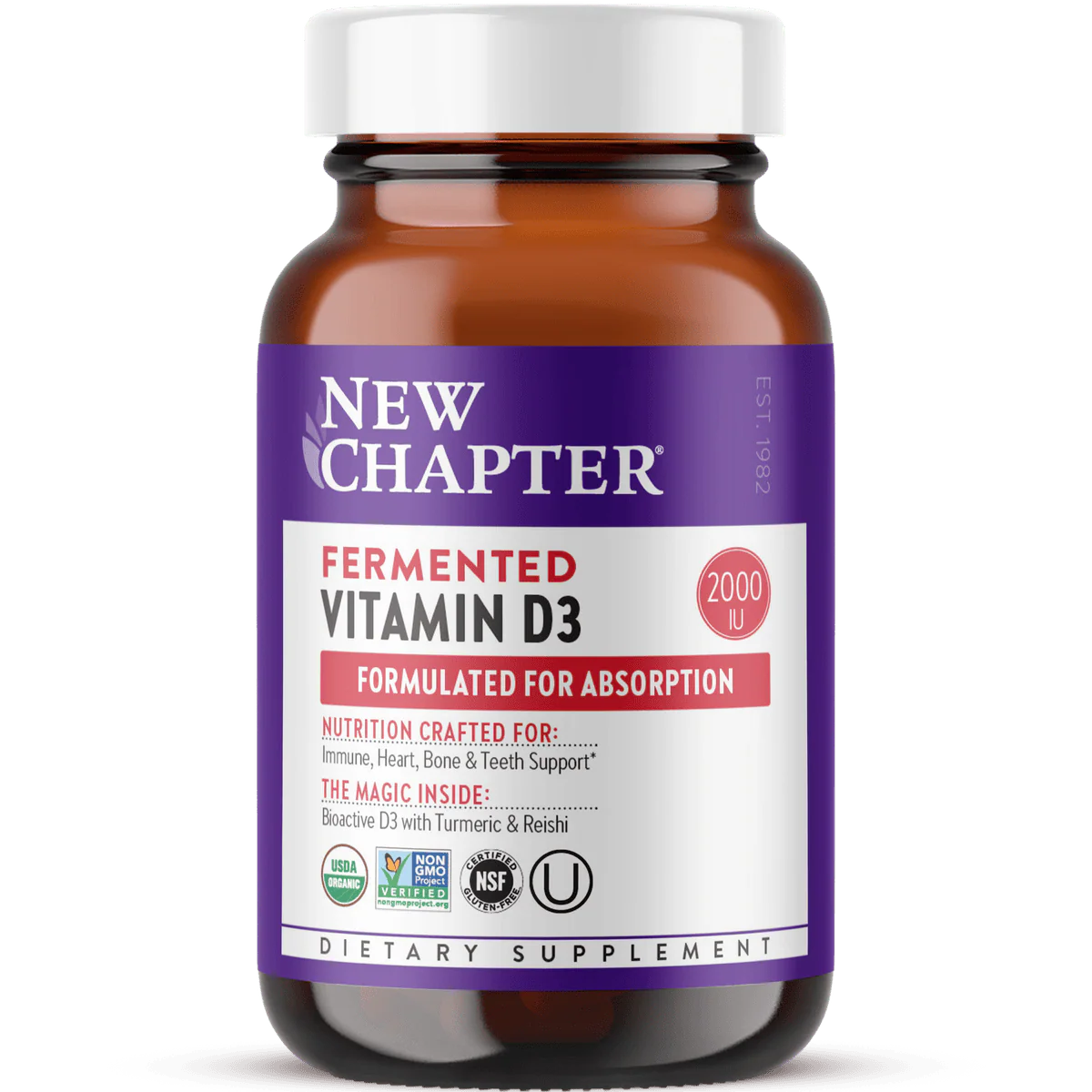 New Chapter Fermented Vitamin D3 2000IU 30 Tablets