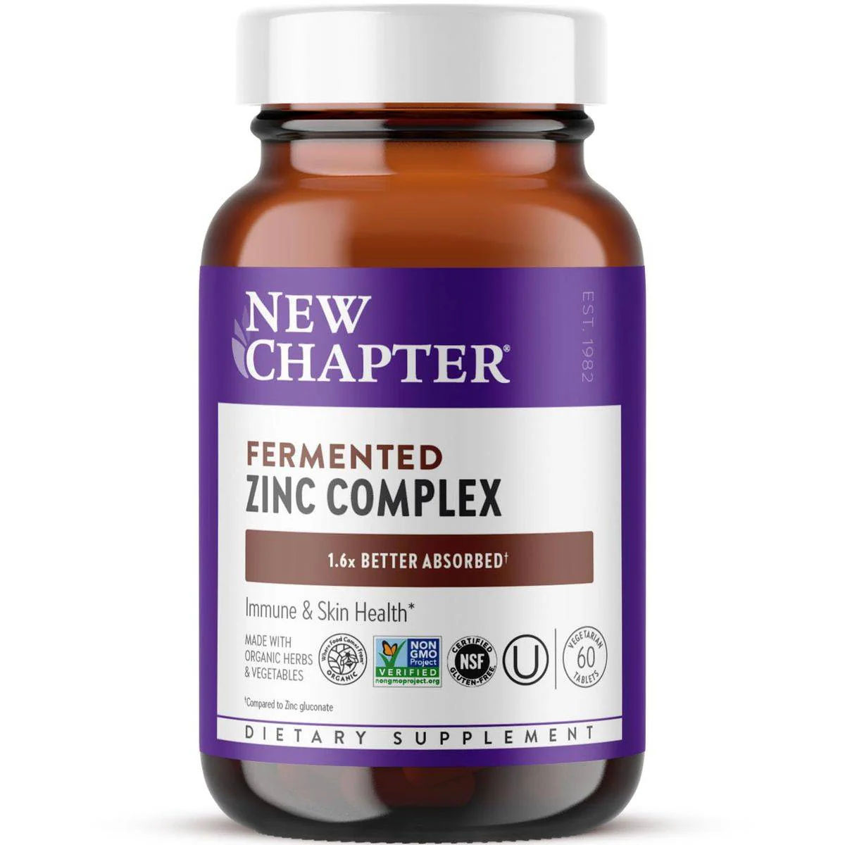 New Chapter Fermented Zinc Complex 60 Tablets