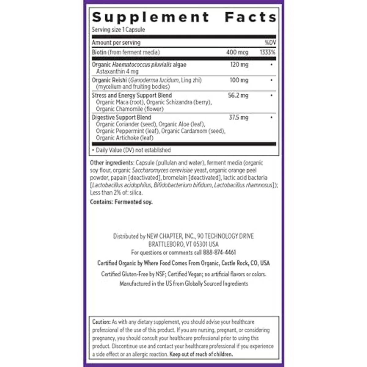 New Chapter Hair Skin & Nails Fermented Biotin & Beauty Herbs 60 Capsules - Image 5