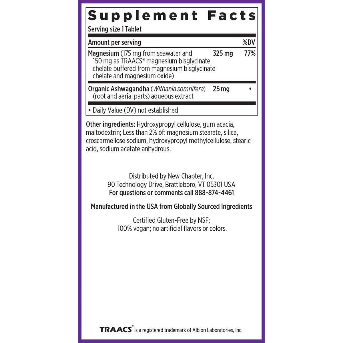 New Chapter Magnesium + Ashwagandha 30 Tablets - Image 2