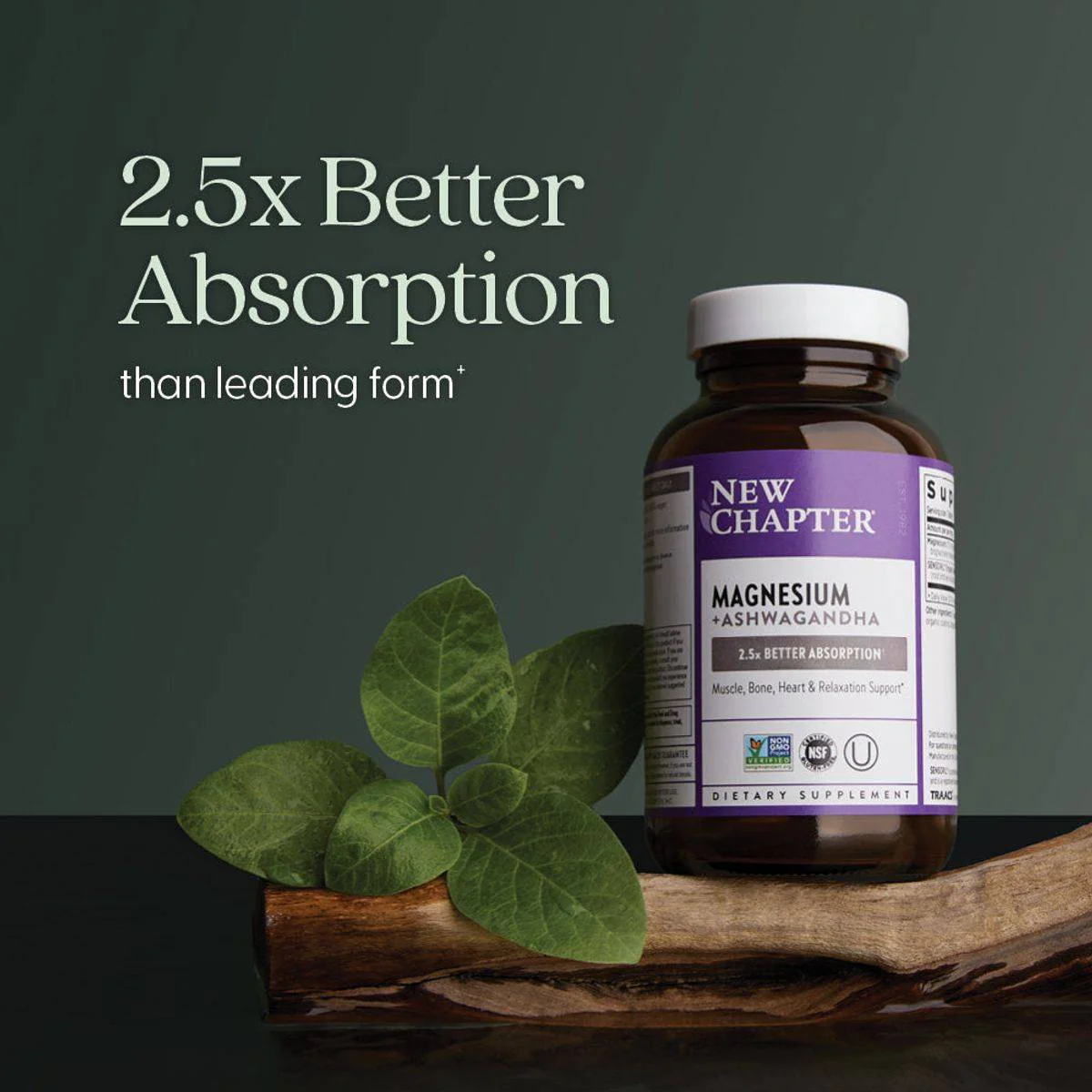 New Chapter Magnesium + Ashwagandha 30 Tablets - Image 9