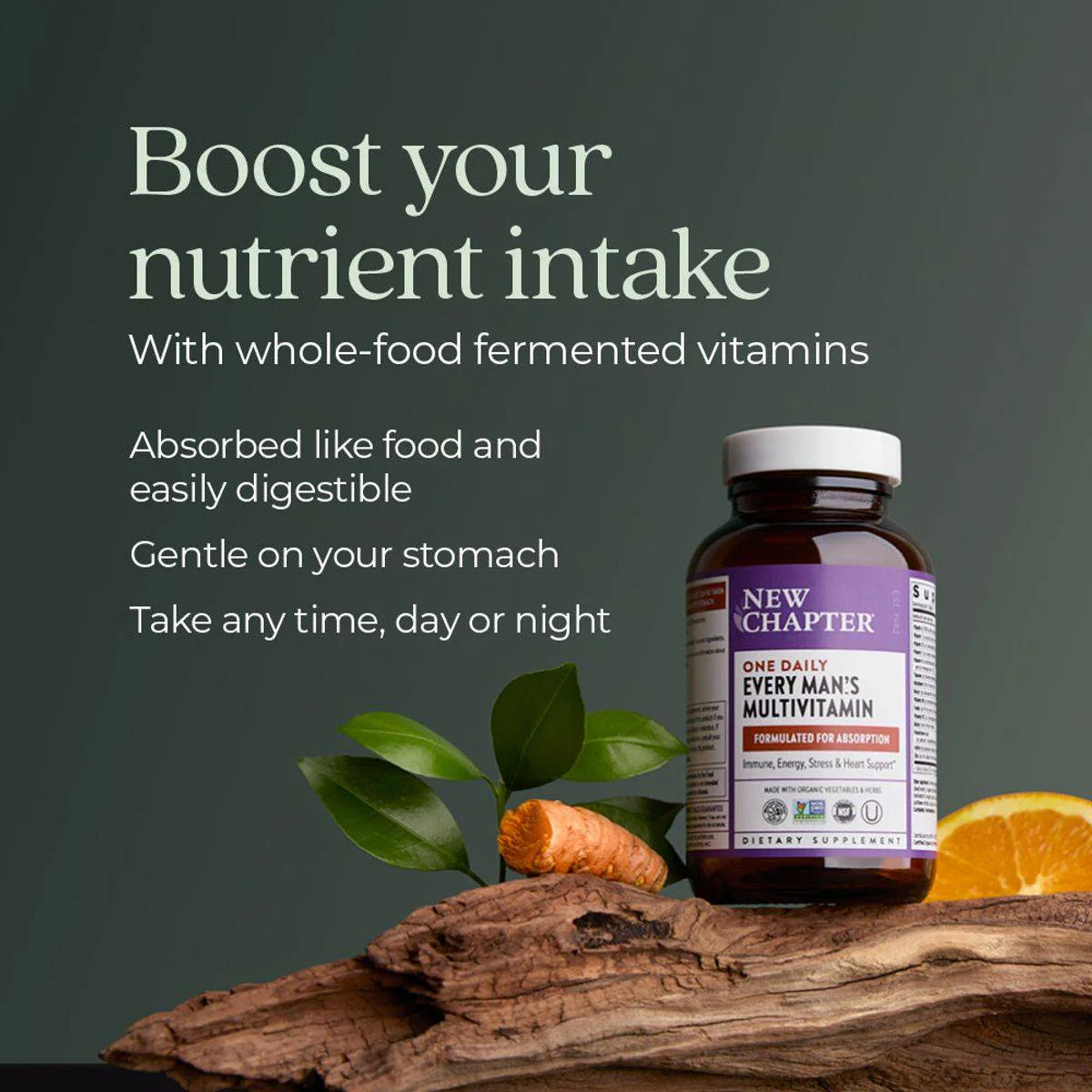 New Chapter One Daily Every Mans 18+ Multivitamin 30 Tablets - Image 5
