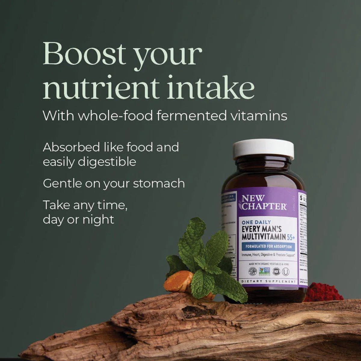 New Chapter One Daily Every Mans 55+ Multivitamin 30 Tablets - Image 5