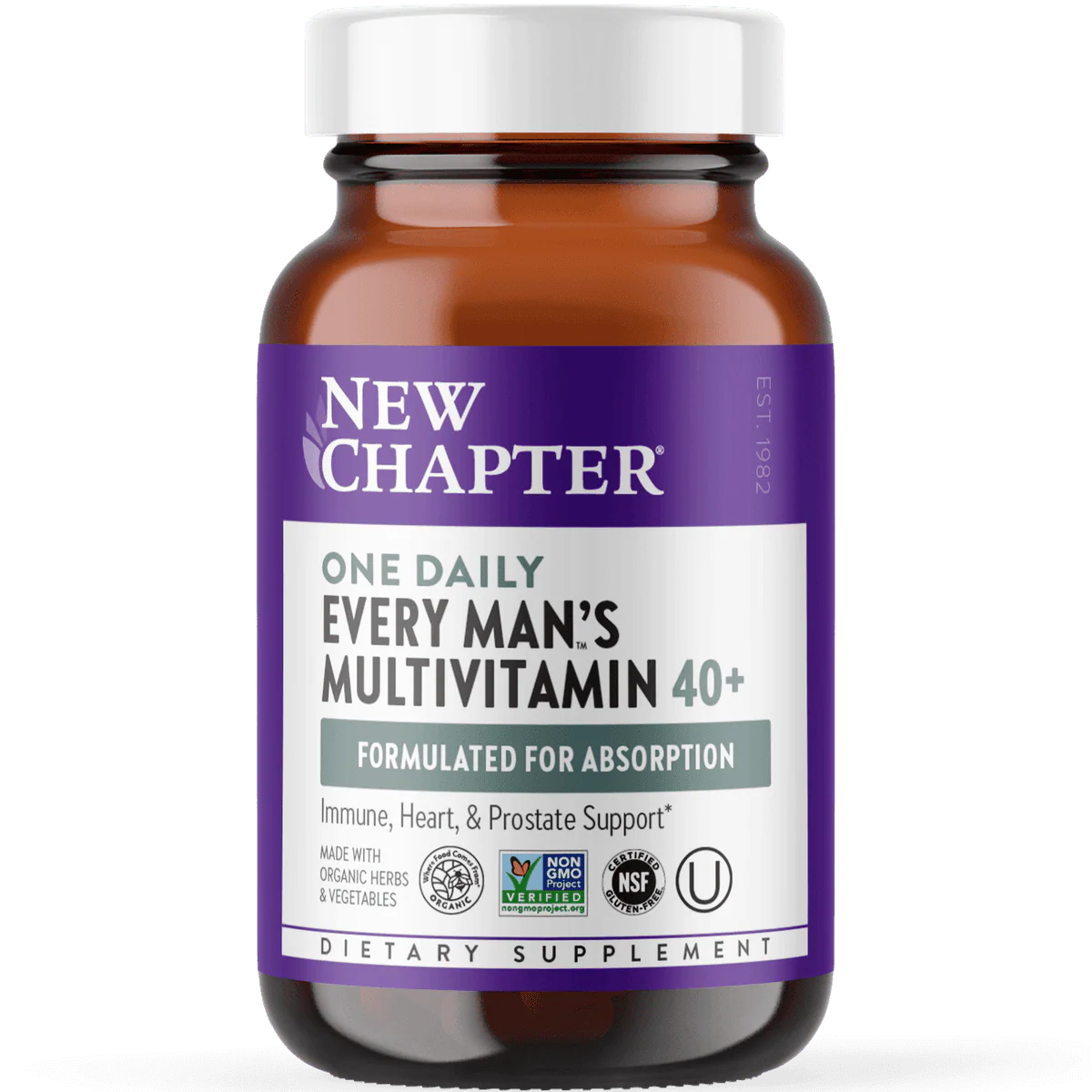 New Chapter One Daily Every Mans Multivitamin 40+ 72 Tablets