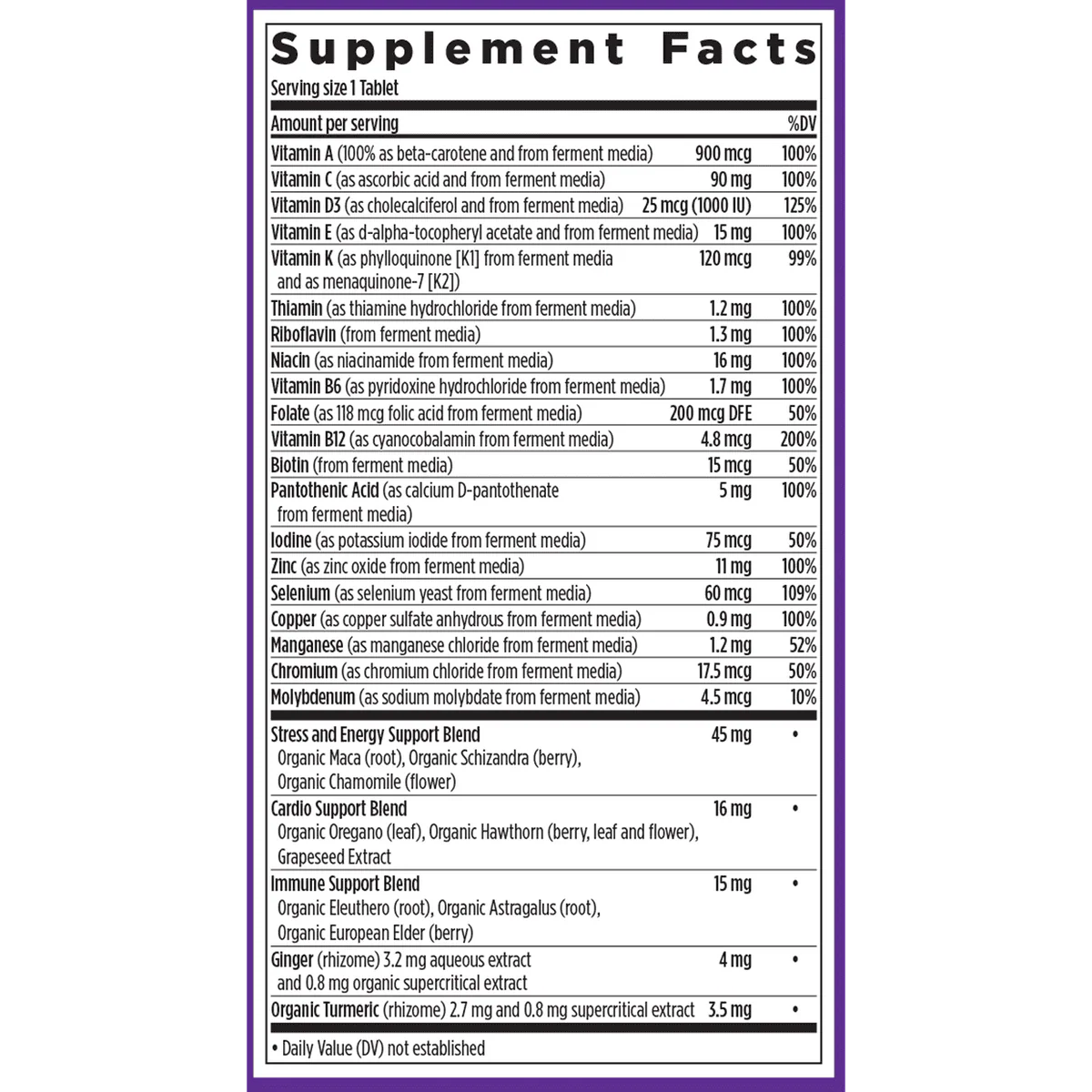 New Chapter One Daily Every Mans Multivitamin 72 Tablets - Image 3