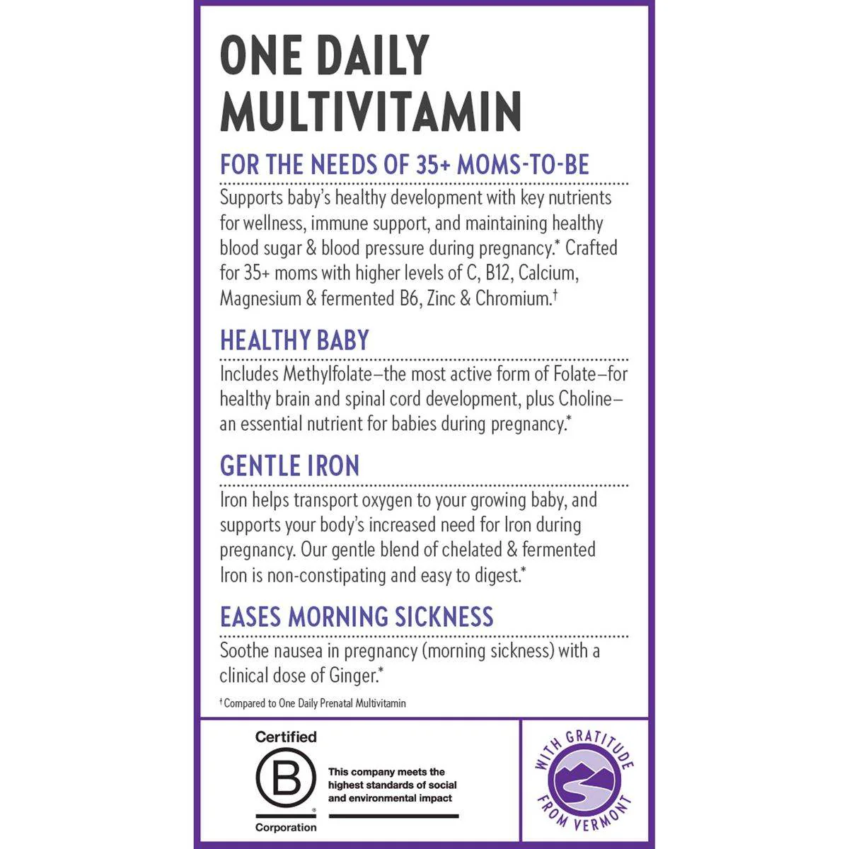 New Chapter One Daily Prenatal Multivitamin 35+ 30 Tablets - Image 6