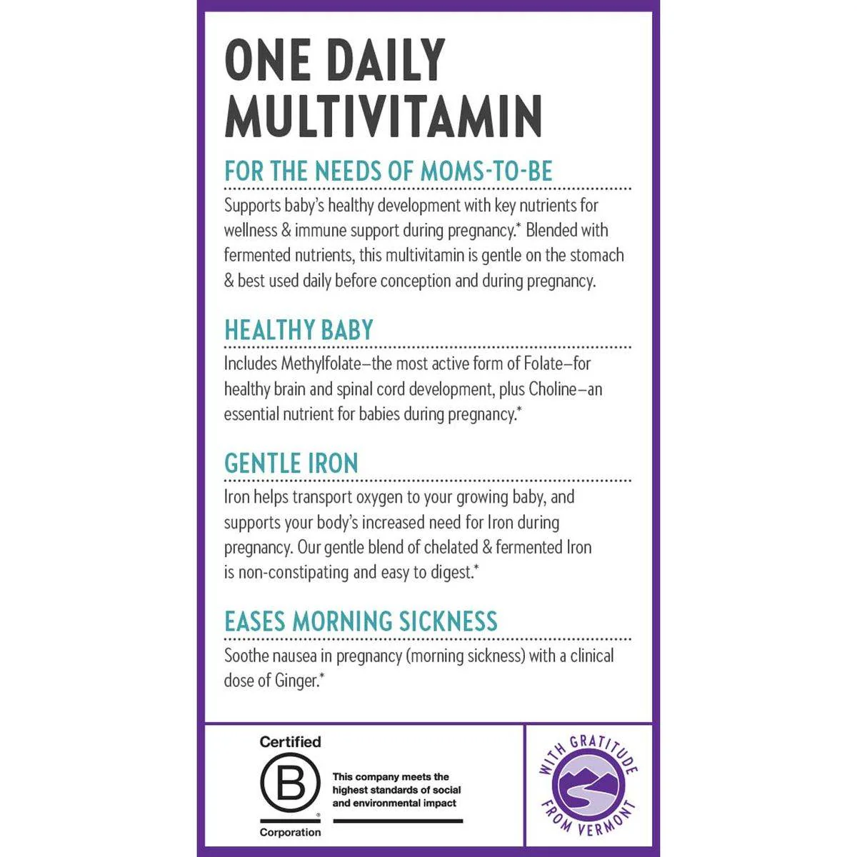 New Chapter One Daily Prenatal Multivitamin 60 Tablets - Image 4