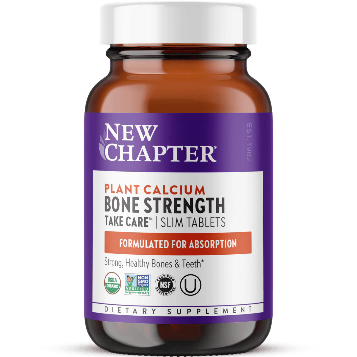 New Chapter Plant Calcium Bone Strength Take Care 60 Slim Tablets