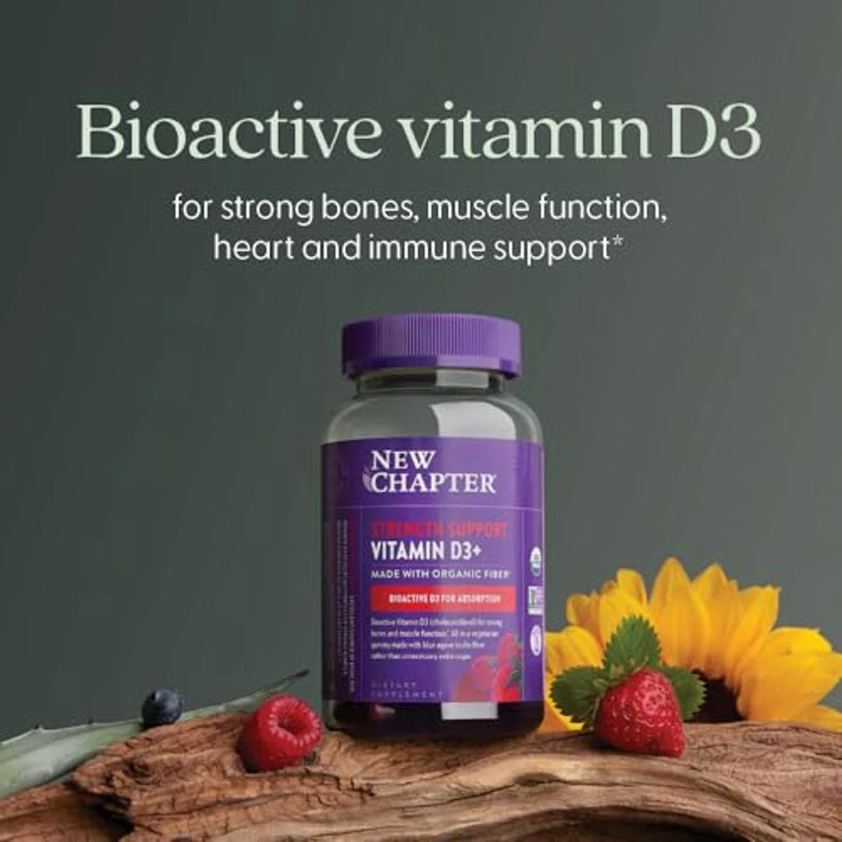 New Chapter Strength Support Vitamin D3+ 60 Gummies - Image 2