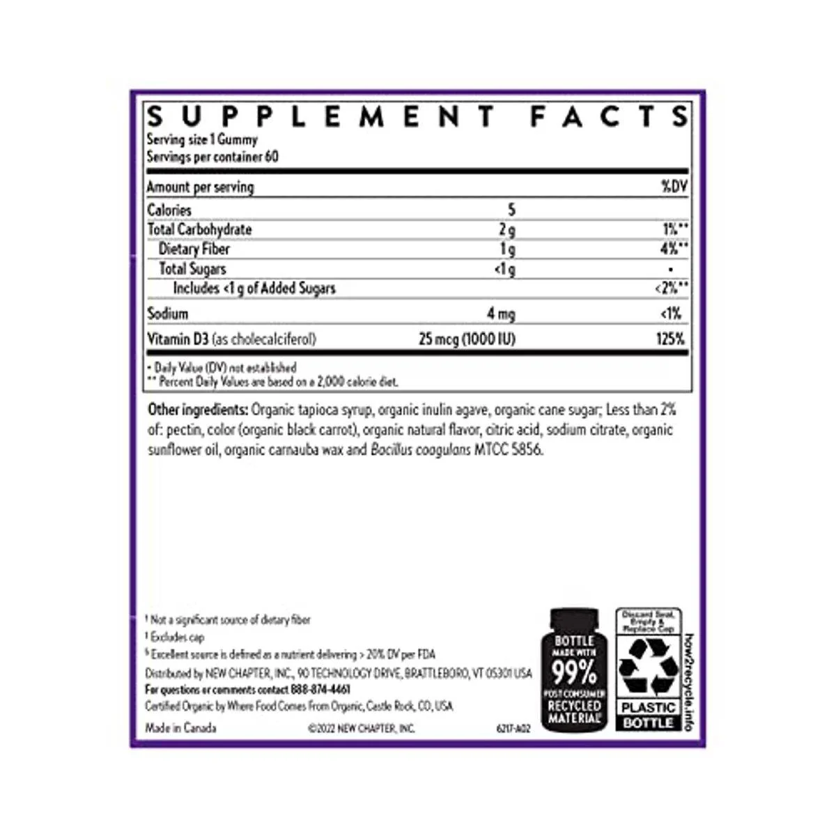 New Chapter Strength Support Vitamin D3+ 60 Gummies - Image 3