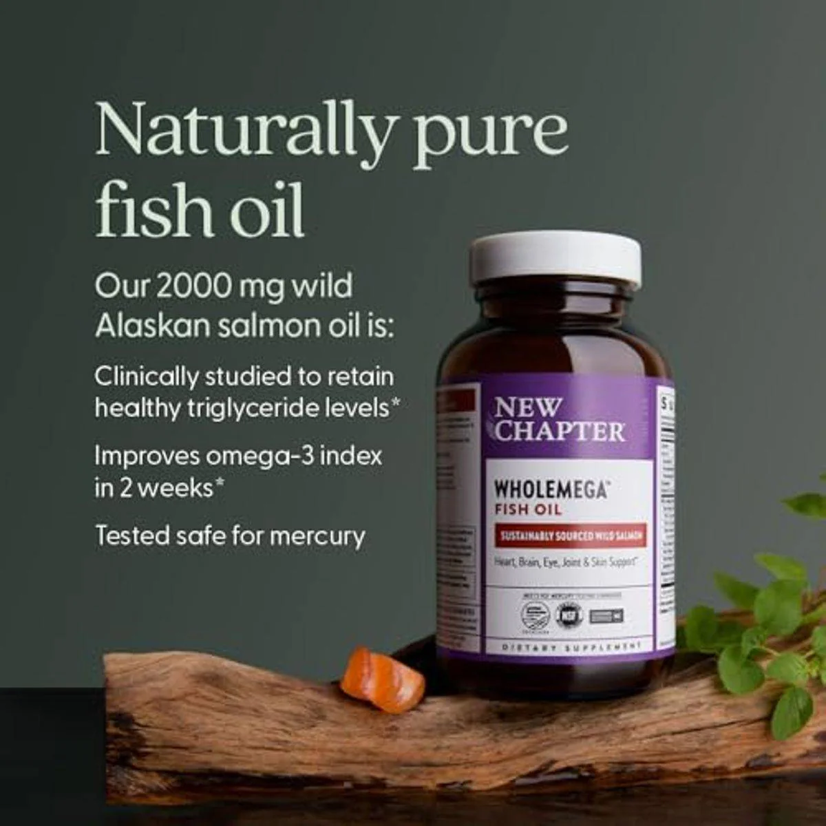New Chapter Wholemega Fish Oil 1,000mg 60 Softgels - Image 5