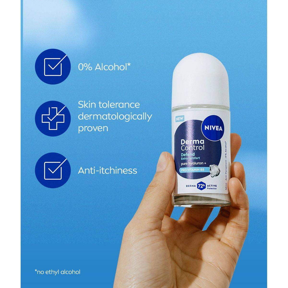 Nivea Deodorant Roll On Derma Control Defend 50ml - Image 6
