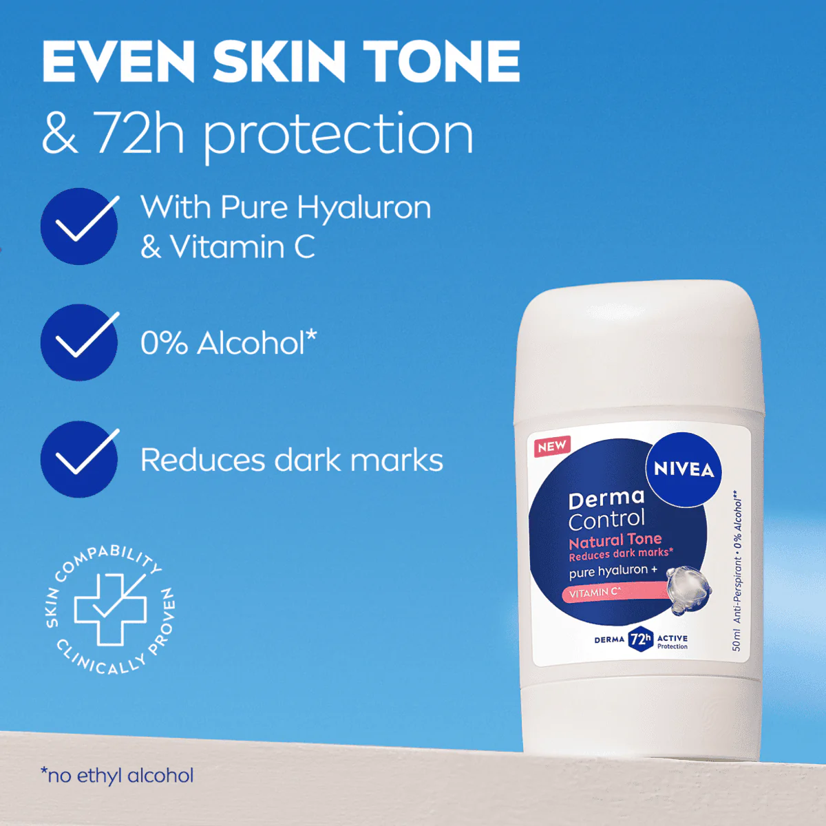 Nivea Deodorant Stick Derma Natural Tone 50ml - Image 2