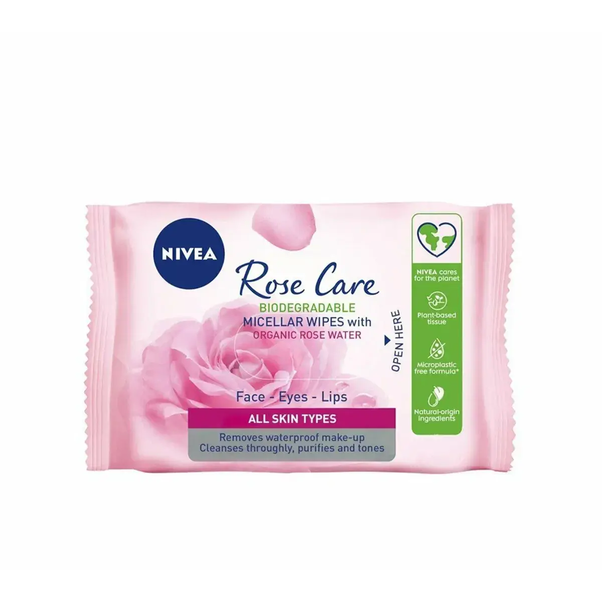 Nivea Face Cleansing Wipes 3in1 Micellar Rose Care 25 Pieces