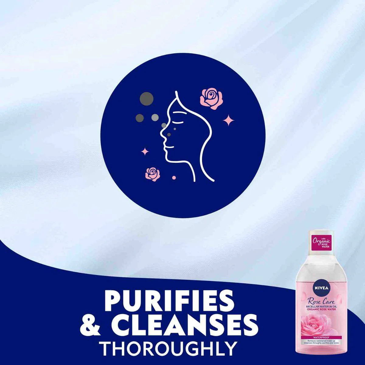 Nivea Face Makeup Remover Micellar Water Rose Care All Skin Types 400ml - Image 3