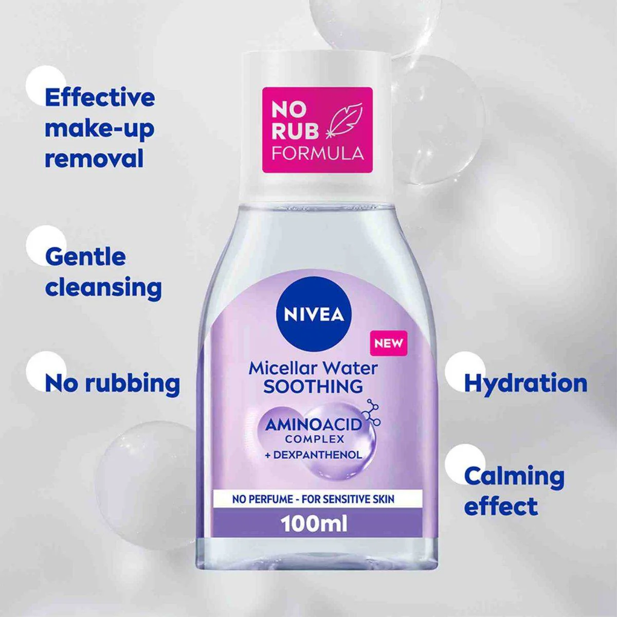 Nivea Face Makeup Remover Micellar Water Soothing 100ml - Image 2
