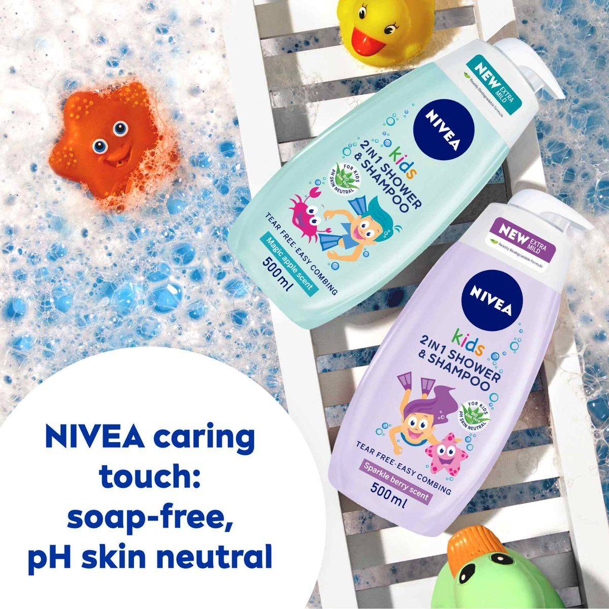 Nivea Kids 3in1 Shower Shampoo Conditioner Boy Magic Apple 250ml - Image 4
