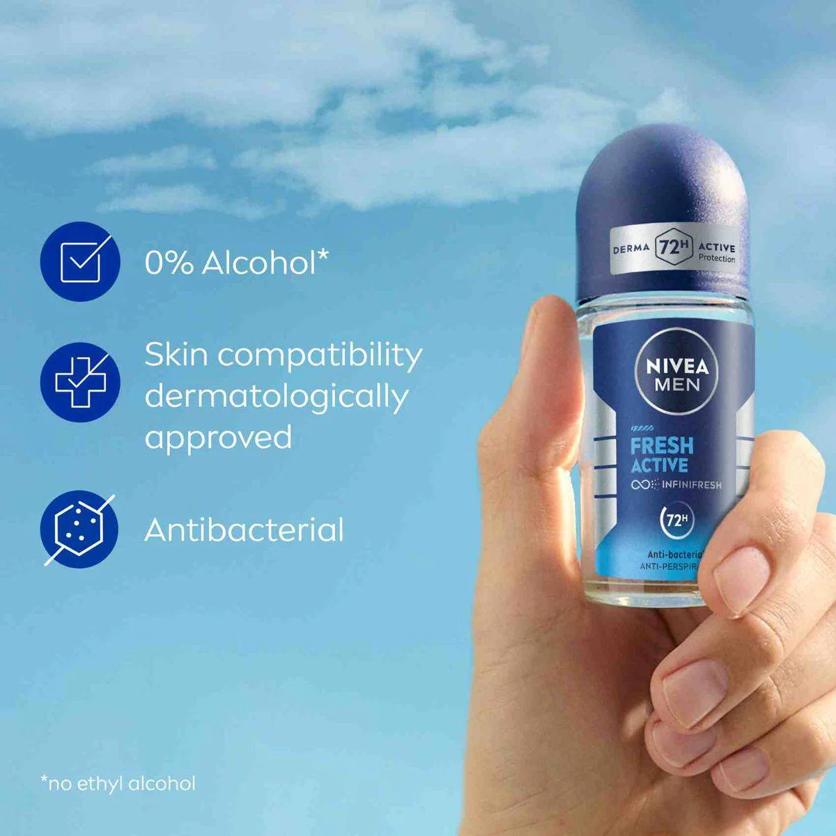 Nivea Men Deodorant Roll On Fresh Active 50ml - Image 6