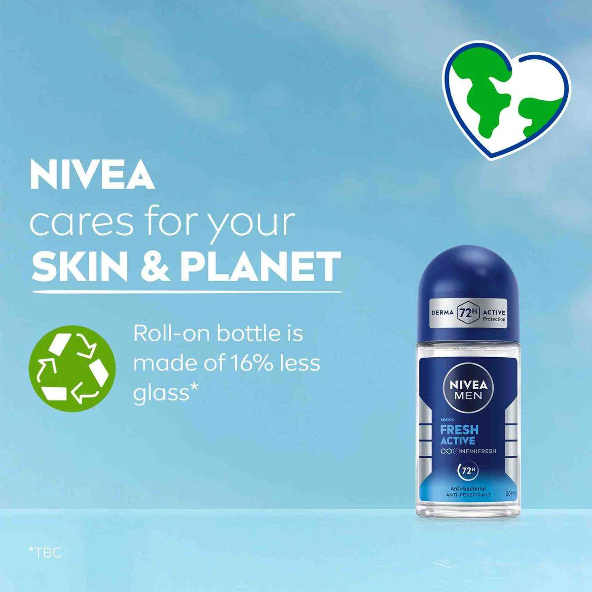 Nivea Men Deodorant Roll On Fresh Active 50ml - Image 7