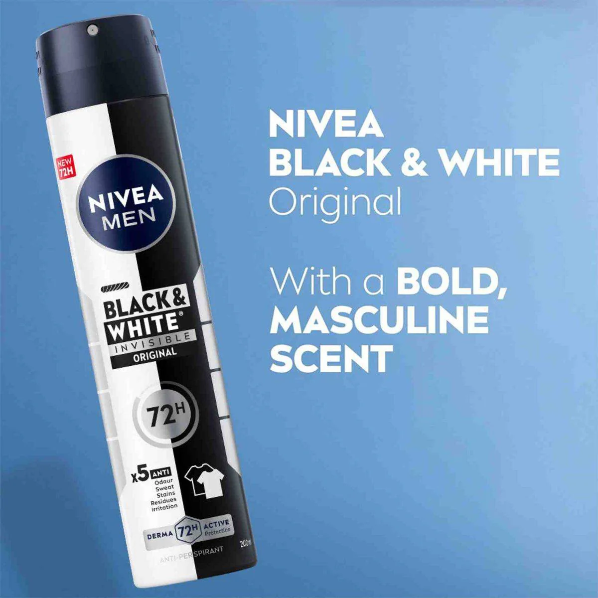 Nivea Men Deodorant Spray Black & White 200ml - Image 2