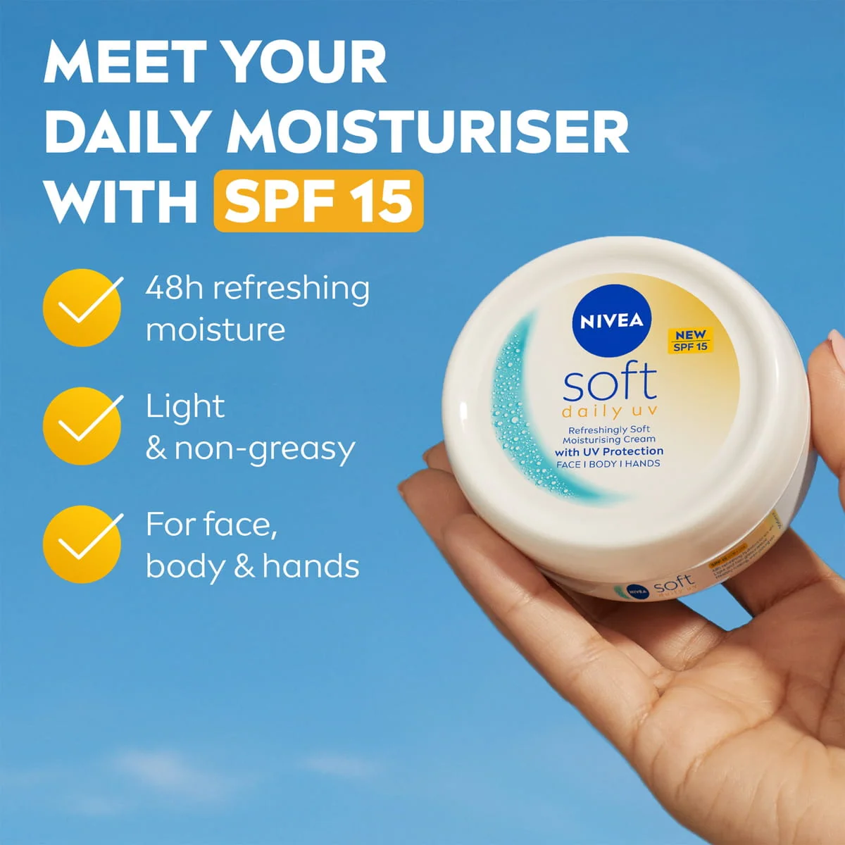 Nivea Soft Daily UV Moisturizing Cream SPF15 200ml - Image 4