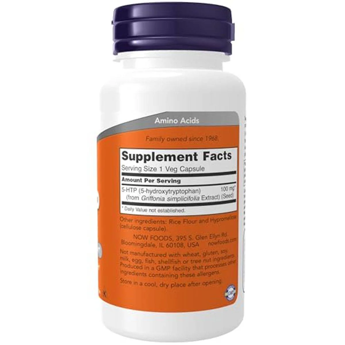 Now 5HTP 100mg 60 VegeCapsules - Image 6