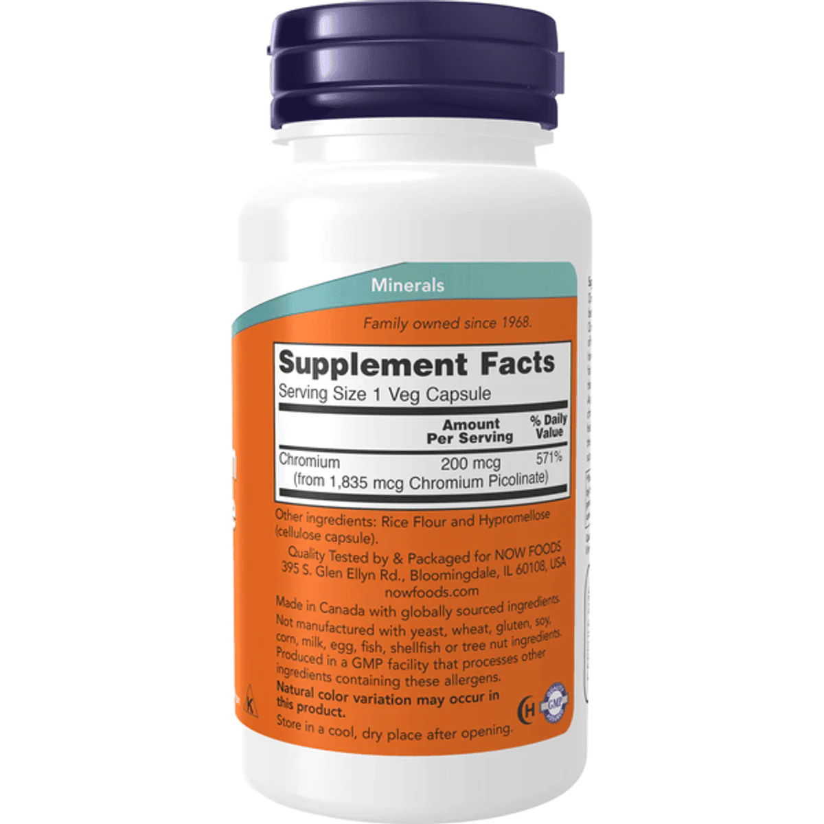 Now Chromium Picolinate 200mcg 100 VegeCapsules - Image 4