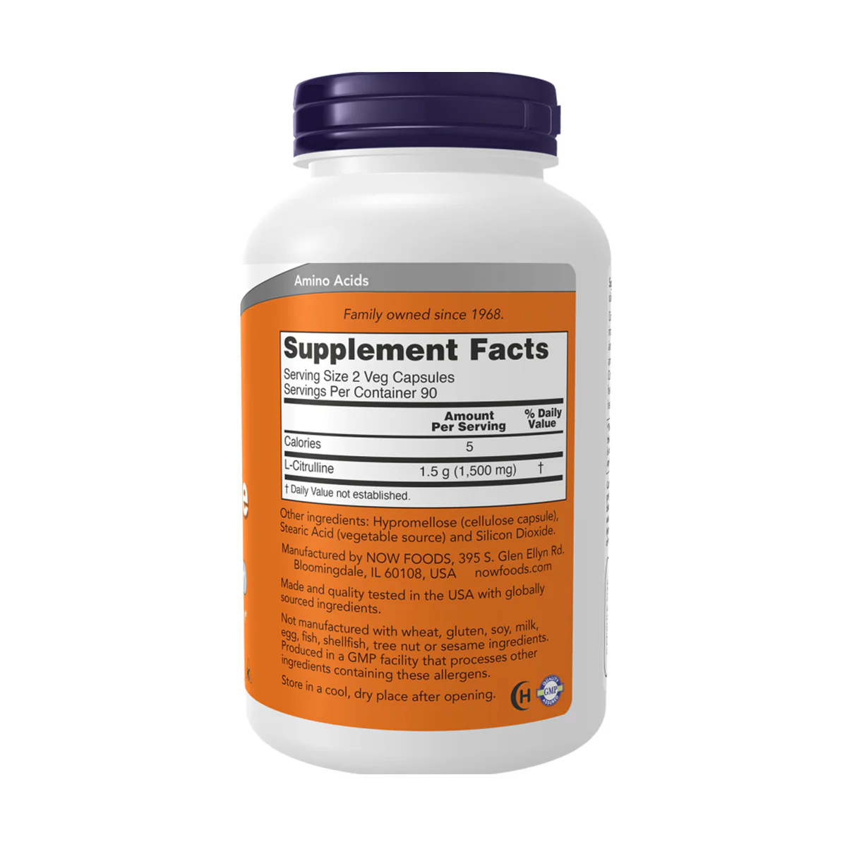 Now Citrulline 750mg 90 VegeCapsules - Image 3
