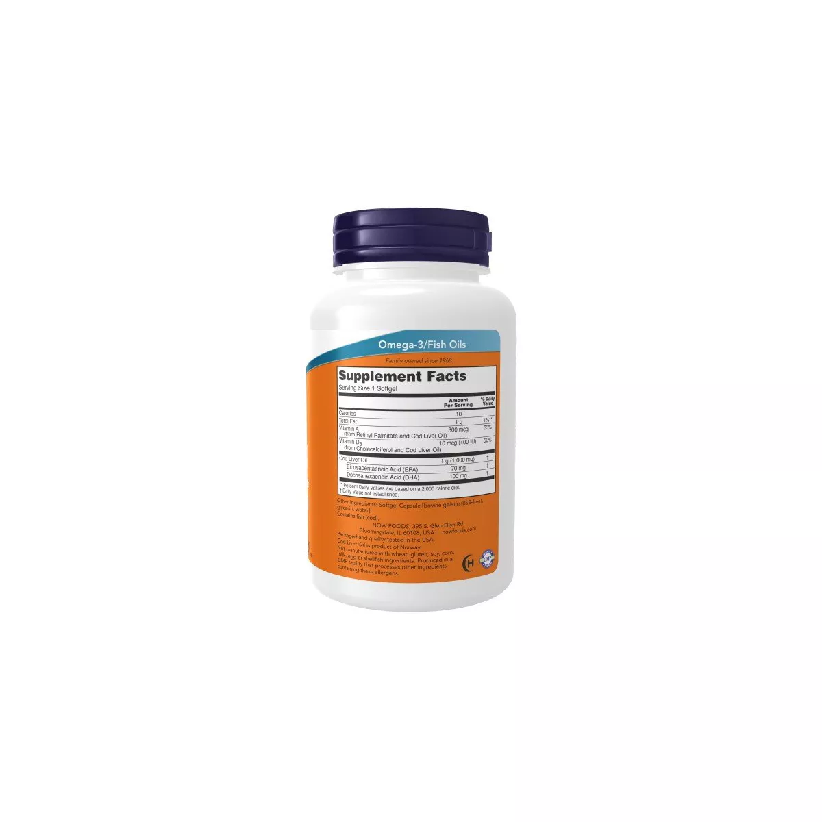 Now Cod Liver Oil 1000mg 90 Softgels - Image 3