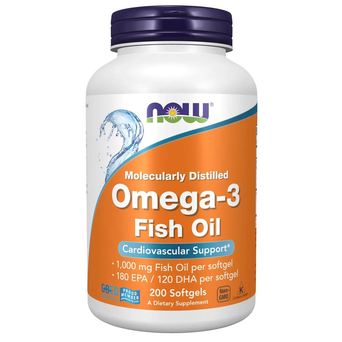Now Fish Oil Omega 3 1,000mg 200 Softgels